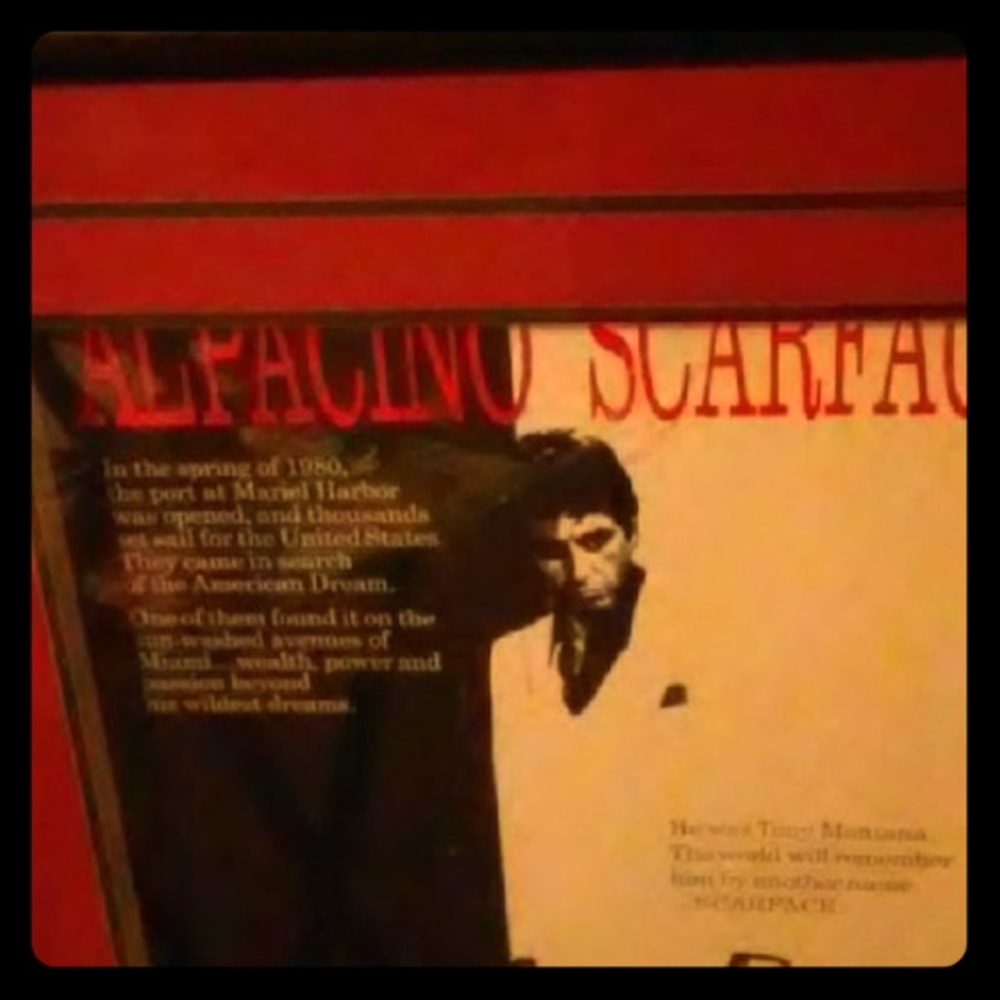 Classic heavy wooden frame Scarface portrait